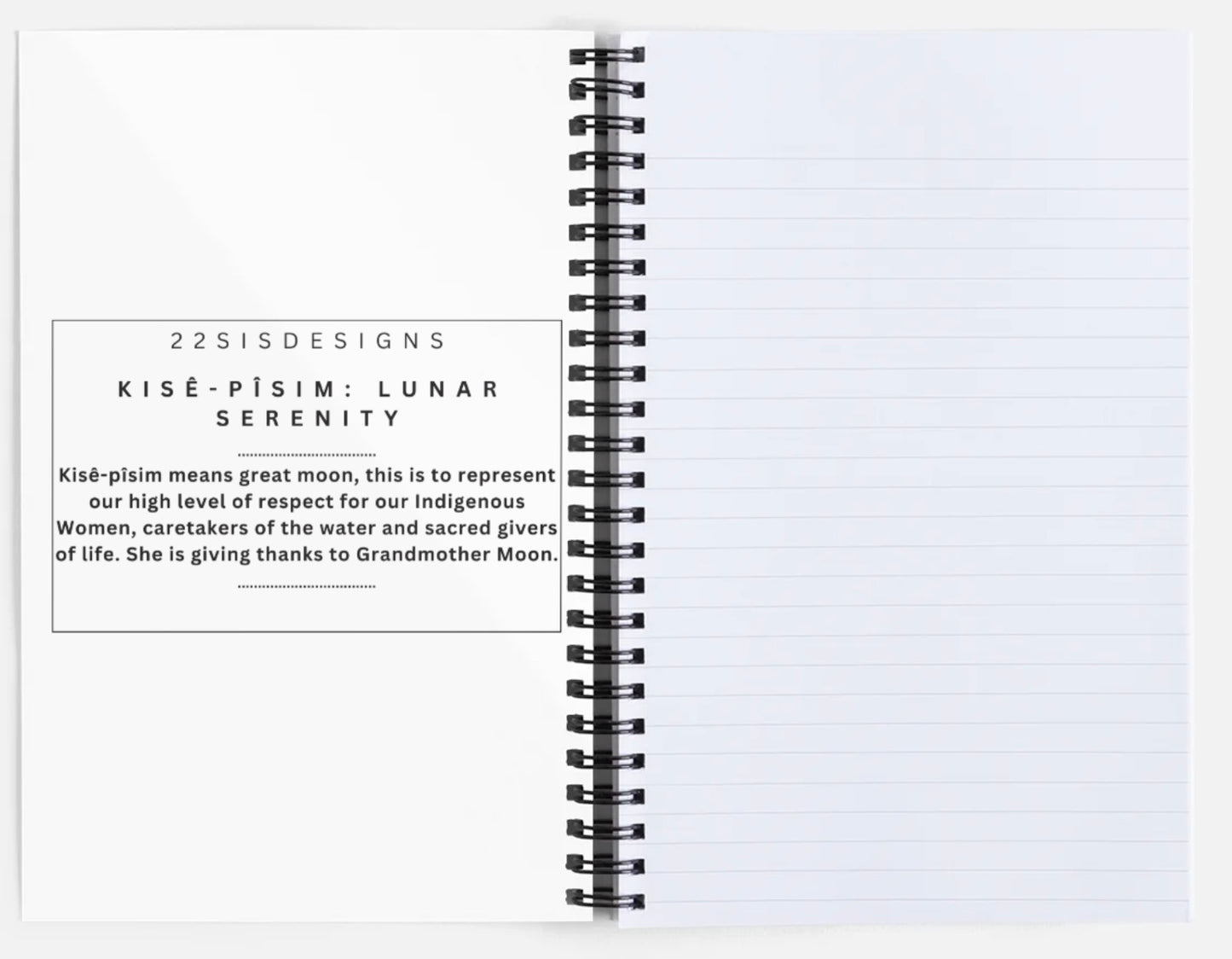 Kisê-pîsim: Lunar Serenity Spiral notebook